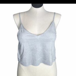 Forever 21 L cropped faux suede cami NWT